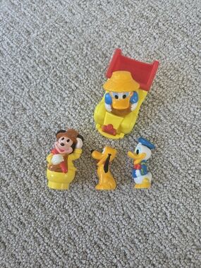 Vintage Disney Arco Mickey Mouse, Donald Duck, and Pluto Toy Set
